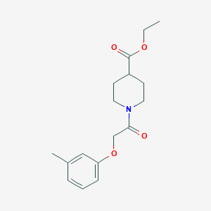 molecular formula C17H23NO4 B240054 Ethyl 1-[(3-methylphenoxy)acetyl]-4-piperidinecarboxylate 
