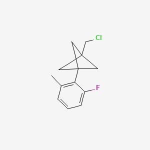 molecular formula C13H14ClF B2400540 1-(Chloromethyl)-3-(2-fluoro-6-methylphenyl)bicyclo[1.1.1]pentane CAS No. 2287283-48-9
