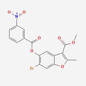 Methyl 6-bromo-2-methyl-5-((3-nitrobenzoyl)oxy)benzofuran-3-carboxylate