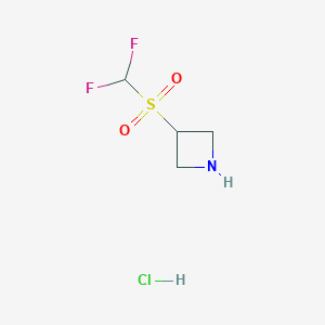 molecular formula C4H8ClF2NO2S B2400545 3-(Difluoromethylsulfonyl)azetidine;hydrochloride CAS No. 2445791-16-0
