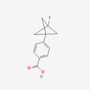 molecular formula C12H11FO2 B2400546 4-(3-氟代双环[1.1.1]戊烷-1-基)苯甲酸 CAS No. 1980053-59-5