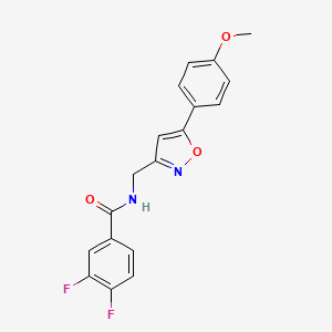 molecular formula C18H14F2N2O3 B2400550 3,4-difluoro-N-((5-(4-methoxyphenyl)isoxazol-3-yl)methyl)benzamide CAS No. 953231-60-2
