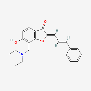 molecular formula C22H23NO3 B2400551 (2Z)-7-[(diethylamino)methyl]-6-hydroxy-2-[(2E)-3-phenylprop-2-en-1-ylidene]-2,3-dihydro-1-benzofuran-3-one CAS No. 896853-69-3