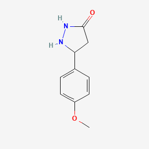 molecular formula C10H12N2O2 B2400555 5-(4-Methoxyphenyl)pyrazolidin-3-one CAS No. 90918-33-5