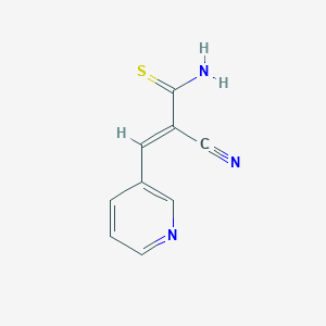molecular formula C9H7N3S B2400556 2-Cyano-3-pyridin-3-yl-thioacrylamide CAS No. 109628-96-8