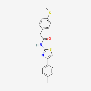 molecular formula C19H18N2OS2 B2400558 2-(4-(methylthio)phenyl)-N-(4-(p-tolyl)thiazol-2-yl)acetamide CAS No. 919754-09-9