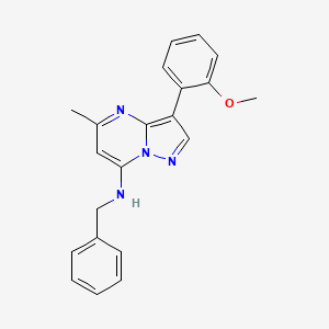 molecular formula C21H20N4O B2400560 N-benzyl-3-(2-methoxyphenyl)-5-methylpyrazolo[1,5-a]pyrimidin-7-amine CAS No. 902013-86-9