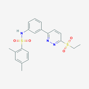 molecular formula C20H21N3O4S2 B2400567 N-(3-(6-(ethylsulfonyl)pyridazin-3-yl)phenyl)-2,4-dimethylbenzenesulfonamide CAS No. 950319-93-4