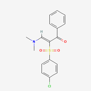 molecular formula C17H16ClNO3S B2400579 2-[(4-Chlorophenyl)sulfonyl]-3-(dimethylamino)-1-phenyl-2-propen-1-one CAS No. 339108-26-8