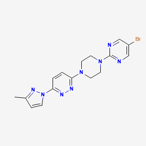 molecular formula C16H17BrN8 B2400581 3-[4-(5-溴嘧啶-2-基)哌嗪-1-基]-6-(3-甲基吡唑-1-基)吡啶二氮卓 CAS No. 2415634-57-8