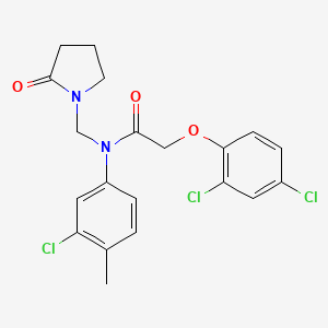 N-(3-chloro-4-methylphenyl)-2-(2,4-dichlorophenoxy)-N-[(2-oxopyrrolidin-1-yl)methyl]acetamide