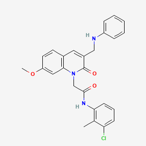 N-(3-chloro-2-methylphenyl)-2-{7-methoxy-2-oxo-3-[(phenylamino)methyl]-1,2-dihydroquinolin-1-yl}acetamide