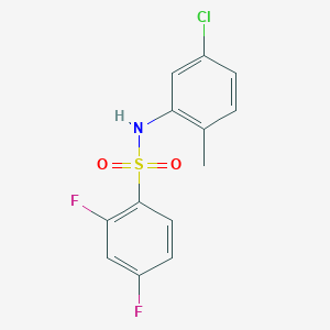 molecular formula C13H10ClF2NO2S B240060 N-(5-chloro-2-methylphenyl)-2,4-difluorobenzenesulfonamide 