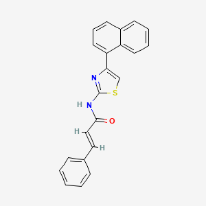molecular formula C22H16N2OS B2400600 （Z）-N-(4-(萘-1-基)噻唑-2(3H)-亚甲基)肉桂酰胺 CAS No. 1321850-37-6