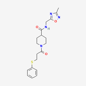 N-((3-methyl-1,2,4-oxadiazol-5-yl)methyl)-1-(3-(phenylthio)propanoyl)piperidine-4-carboxamide