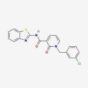 molecular formula C20H14ClN3O2S B2400607 N-(benzo[d]thiazol-2-yl)-1-(3-chlorobenzyl)-2-oxo-1,2-dihydropyridine-3-carboxamide CAS No. 899991-88-9