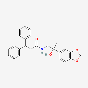 molecular formula C25H25NO4 B2400608 N-(2-(benzo[d][1,3]dioxol-5-yl)-2-hydroxypropyl)-3,3-diphenylpropanamide CAS No. 1396884-67-5