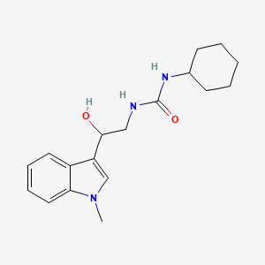 molecular formula C18H25N3O2 B2400623 1-cyclohexyl-3-(2-hydroxy-2-(1-methyl-1H-indol-3-yl)ethyl)urea CAS No. 1448036-80-3