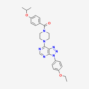 molecular formula C26H29N7O3 B2400625 (4-(3-(4-ethoxyphenyl)-3H-[1,2,3]triazolo[4,5-d]pyrimidin-7-yl)piperazin-1-yl)(4-isopropoxyphenyl)methanone CAS No. 920185-37-1