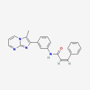 molecular formula C22H18N4O B2400627 (Z)-N-(3-(3-甲基咪唑并[1,2-a]嘧啶-2-基)苯基)-3-苯基丙烯酰胺 CAS No. 1322268-21-2