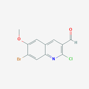 molecular formula C11H7BrClNO2 B2400630 7-Bromo-2-chloro-6-methoxyquinoline-3-carbaldehyde CAS No. 1226379-73-2