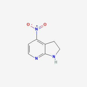 molecular formula C7H7N3O2 B2400632 4-Nitro-2,3-dihydro-1H-pyrrolo[2,3-B]pyridine CAS No. 1822922-04-2