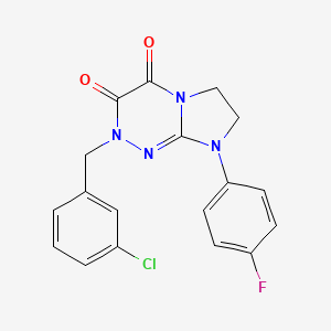 molecular formula C18H14ClFN4O2 B2400637 2-(3-chlorobenzyl)-8-(4-fluorophenyl)-7,8-dihydroimidazo[2,1-c][1,2,4]triazine-3,4(2H,6H)-dione CAS No. 941917-87-9