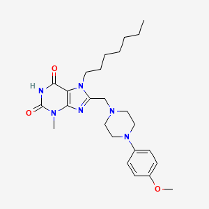 7-heptyl-8-((4-(4-methoxyphenyl)piperazin-1-yl)methyl)-3-methyl-1H-purine-2,6(3H,7H)-dione