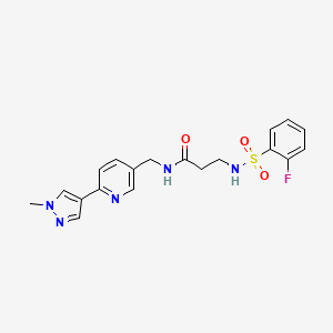 3-(2-fluorophenylsulfonamido)-N-((6-(1-methyl-1H-pyrazol-4-yl)pyridin-3-yl)methyl)propanamide