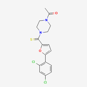 1-(4-(5-(2,4-Dichlorophenyl)furan-2-carbonothioyl)piperazin-1-yl)ethanone