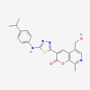 5-(hydroxymethyl)-3-(5-((4-isopropylphenyl)amino)-1,3,4-thiadiazol-2-yl)-8-methyl-2H-pyrano[2,3-c]pyridin-2-one