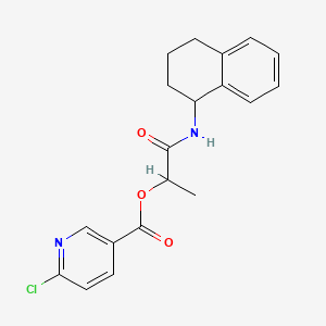 molecular formula C19H19ClN2O3 B2400659 1-[(1,2,3,4-Tetrahydronaphthalen-1-yl)carbamoyl]ethyl 6-chloropyridine-3-carboxylate CAS No. 1031526-82-5