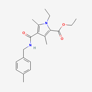 molecular formula C20H26N2O3 B2400661 1-乙基-3,5-二甲基-4-((4-甲基苄基)氨基甲酰基)-1H-吡咯-2-甲酸乙酯 CAS No. 863006-25-1