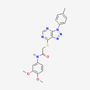 molecular formula C21H20N6O3S B2400670 N-(3,4-二甲氧基苯基)-2-((3-(对甲基苯基)-3H-[1,2,3]三唑并[4,5-d]嘧啶-7-基)硫代)乙酰胺 CAS No. 863459-45-4