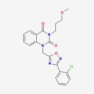 molecular formula C21H19ClN4O4 B2400676 1-((3-(2-氯苯基)-1,2,4-恶二唑-5-基)甲基)-3-(3-甲氧基丙基)喹唑啉-2,4(1H,3H)-二酮 CAS No. 1105239-69-7