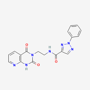 molecular formula C18H15N7O3 B2400688 N-(2-(2,4-dioxo-1,2-dihydropyrido[2,3-d]pyrimidin-3(4H)-yl)ethyl)-2-phenyl-2H-1,2,3-triazole-4-carboxamide CAS No. 2034411-93-1