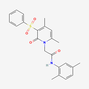 molecular formula C23H24N2O4S B2400694 2-[4,6-dimethyl-2-oxo-3-(phenylsulfonyl)pyridin-1(2H)-yl]-N-(2,5-dimethylphenyl)acetamide CAS No. 946253-45-8