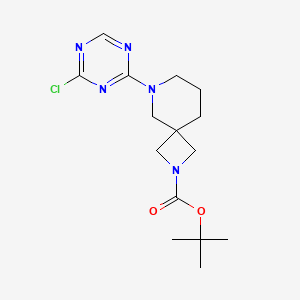 molecular formula C15H22ClN5O2 B2400697 Tert-butyl 8-(4-chloro-1,3,5-triazin-2-yl)-2,8-diazaspiro[3.5]nonane-2-carboxylate CAS No. 2402838-19-9