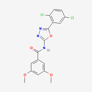 molecular formula C17H13Cl2N3O4 B2400700 N-(5-(2,5-dichlorophenyl)-1,3,4-oxadiazol-2-yl)-3,5-dimethoxybenzamide CAS No. 891132-87-9