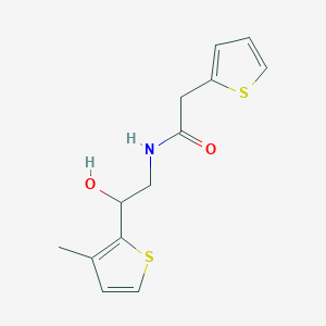 molecular formula C13H15NO2S2 B2400703 N-(2-hydroxy-2-(3-methylthiophen-2-yl)ethyl)-2-(thiophen-2-yl)acetamide CAS No. 1795413-38-5