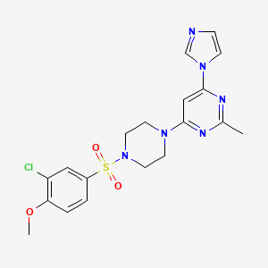 4-(4-((3-chloro-4-methoxyphenyl)sulfonyl)piperazin-1-yl)-6-(1H-imidazol-1-yl)-2-methylpyrimidine