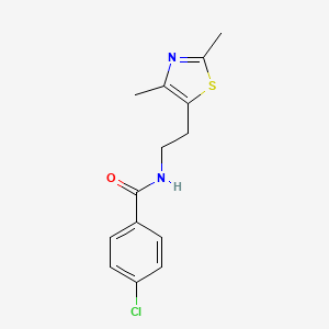 molecular formula C14H15ClN2OS B2400712 4-chloro-N-(2-(2,4-dimethylthiazol-5-yl)ethyl)benzamide CAS No. 873010-72-1