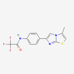 molecular formula C14H10F3N3OS B2400715 2,2,2-trifluoro-N-(4-(3-methylimidazo[2,1-b]thiazol-6-yl)phenyl)acetamide CAS No. 893984-29-7