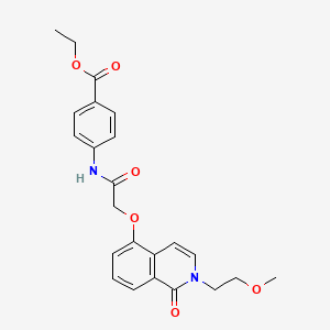 Ethyl 4-(2-((2-(2-methoxyethyl)-1-oxo-1,2-dihydroisoquinolin-5-yl)oxy)acetamido)benzoate
