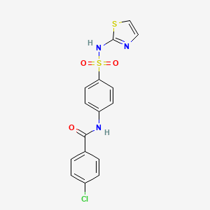 molecular formula C16H12ClN3O3S2 B2400718 4-chloro-N-[4-(1,3-thiazol-2-ylsulfamoyl)phenyl]benzamide CAS No. 299952-48-0