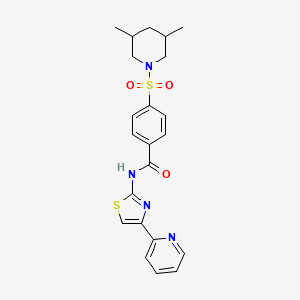 4-((3,5-dimethylpiperidin-1-yl)sulfonyl)-N-(4-(pyridin-2-yl)thiazol-2-yl)benzamide