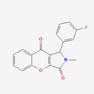 molecular formula C18H12FNO3 B2400725 1-(3-Fluorophenyl)-2-methyl-1,2-dihydrochromeno[2,3-c]pyrrole-3,9-dione CAS No. 862244-44-8