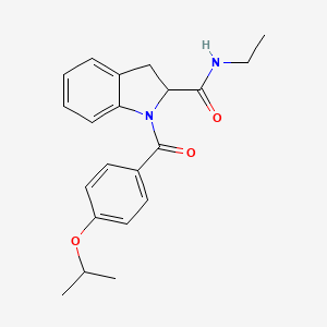 molecular formula C21H24N2O3 B2400730 N-ethyl-1-(4-isopropoxybenzoyl)indoline-2-carboxamide CAS No. 1101204-35-6