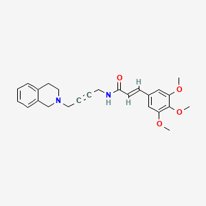 molecular formula C25H28N2O4 B2400733 (E)-N-(4-(3,4-dihydroisoquinolin-2(1H)-yl)but-2-yn-1-yl)-3-(3,4,5-trimethoxyphenyl)acrylamide CAS No. 1351664-52-2