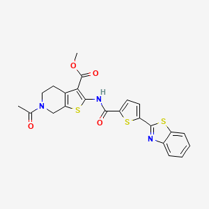 Methyl 6-acetyl-2-(5-(benzo[d]thiazol-2-yl)thiophene-2-carboxamido)-4,5,6,7-tetrahydrothieno[2,3-c]pyridine-3-carboxylate